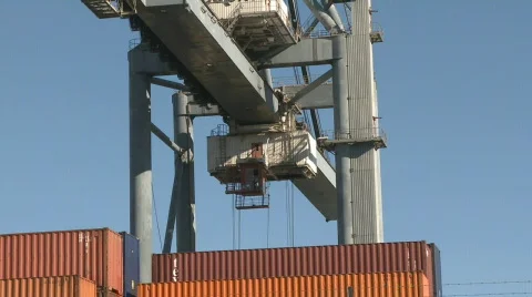 Large cranes moving containers Video stock 135723