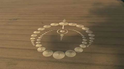 Large Crop Circle 2012, 1080HD Aerial Video stock 11908984