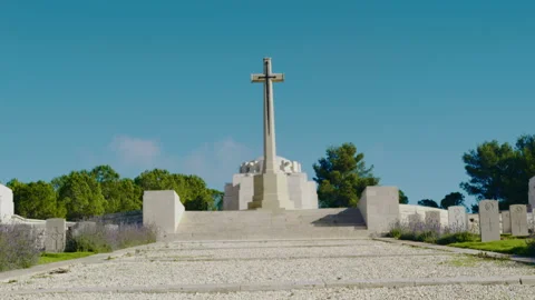 Large cross in a cemetery Stock Footage 274691826