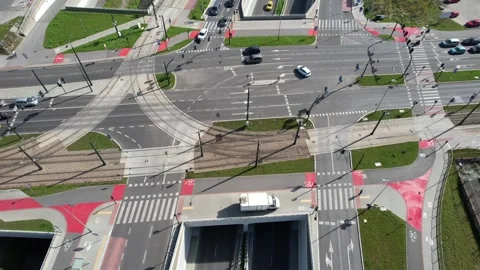 Large crossroads in the city Stock Footage 261662960