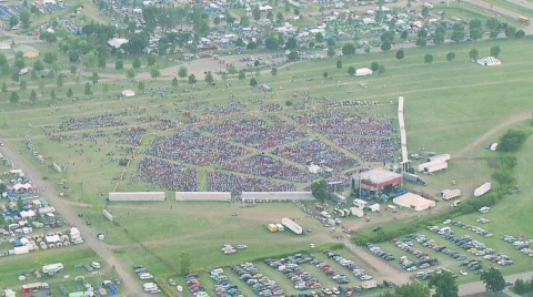 Large crowd from the air 01 Stock Footage 520816
