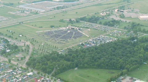 Large crowd from the air 02 Stock Footage 521054