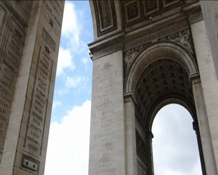 Large crowd at Arc de Triomphe. (PARIS Arc de Triomphe--42b) Stock Footage 33008127