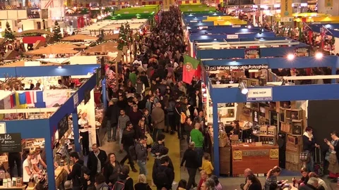 Large Crowd Of Busy exhibition time lapse Stock Footage 71618887