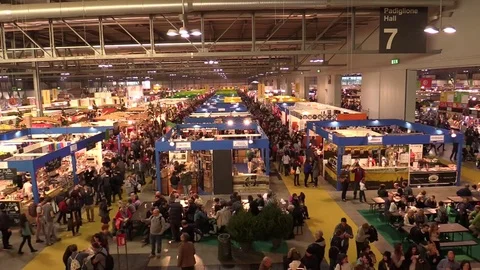 Large Crowd Of Busy Fair time lapse Stock Footage 71618989