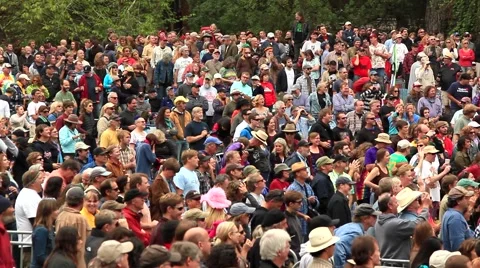 Large Crowd with Pan Stock Footage 883411
