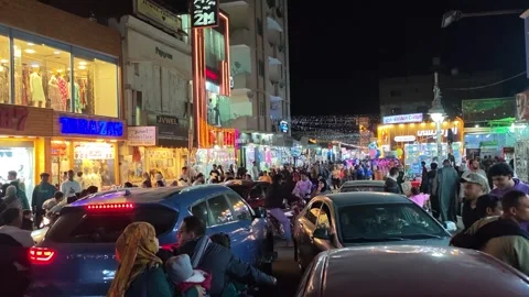 Large crowd of people walking at busy urban market. Stock Footage 331235164