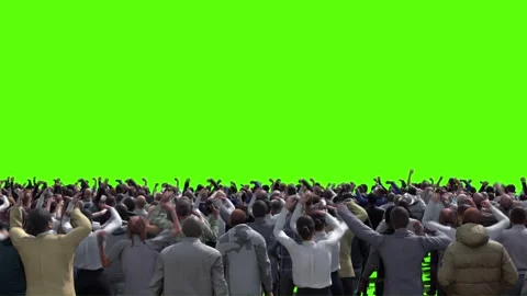 Large crowd of protesters isolated on green screen. 스톡 동영상 336346284