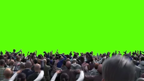Large crowd of protesters isolated on green screen. 스톡 동영상 336346286