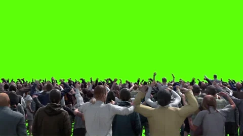Large crowd of protesters isolated on green screen. 스톡 동영상 336346287