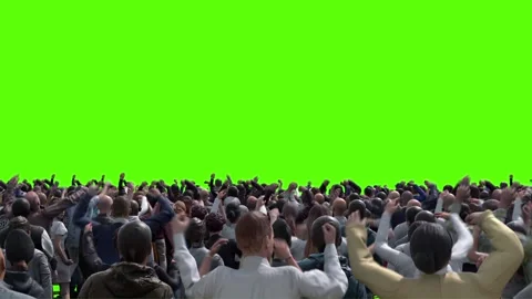 Large crowd of protesters isolated on green screen. 스톡 동영상 336346289