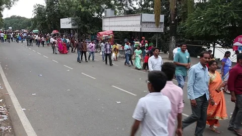 Large-crowd-walk-on-the-street Stock Footage 116792514