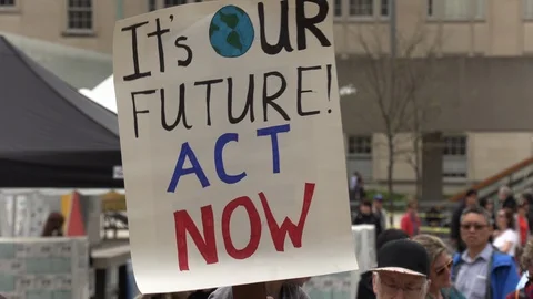 Large Crowds Of Young students Protest Climate Change In Toronto Stock Footage 124512170