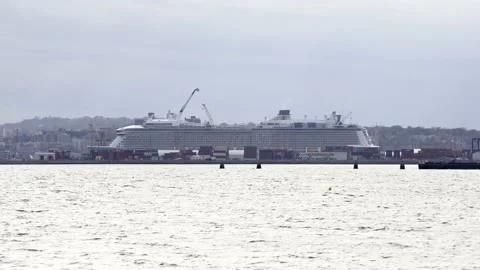 Large Cruise Ship docking in Jersey Port in New Jersey. Cruise ship vacation Stock-Footage 200664482