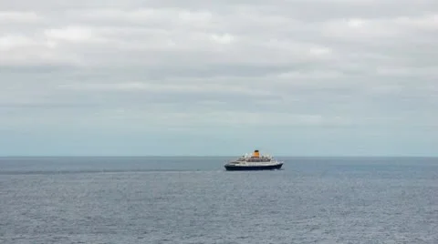 Large cruise ship Stock Footage