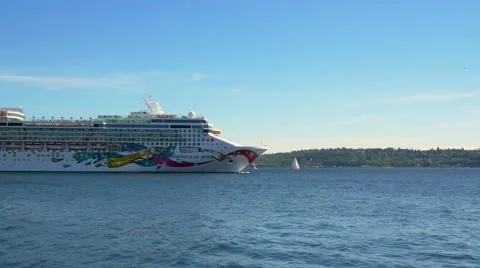 Large Cruise Ship Stock Footage 64075134