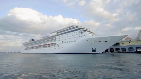 Large Cruise Ship. Stock Footage 72493065