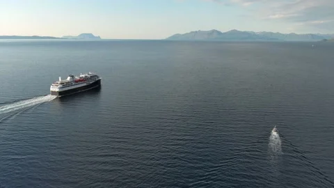 Large cruise ship next to small boat 動画素材 245855918