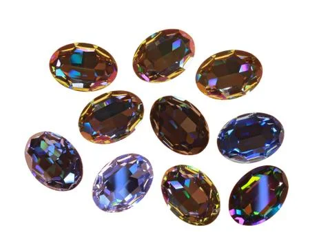 Large crystal strasses on a white background Stock Photos