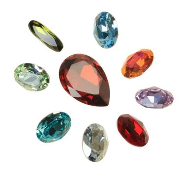 Large crystal strasses on a white background Stock Photos