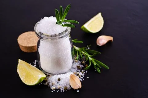 Large crystals of salt Foto stock