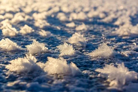 Large crystals of snow Foto stock