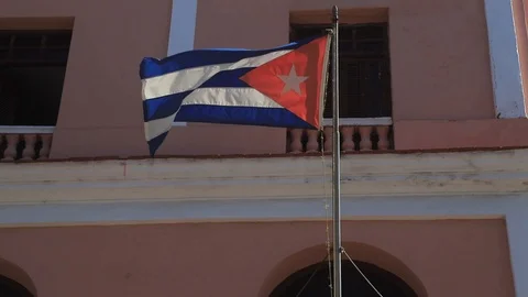 Large Cuban flag Video stock 124582090