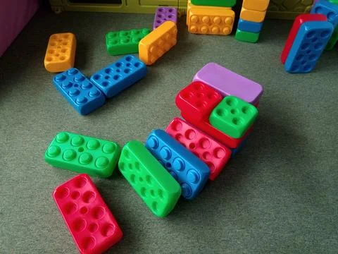 Large cubes for children - playing Fotos Stock