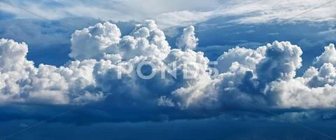 Large cumulus cloud - a panoramic photo Stock Photos