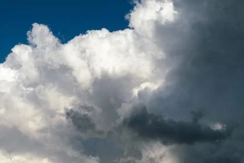 Large Cumulus clouds and dark rain clouds. Foto stock