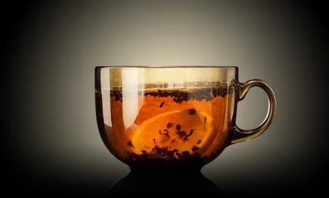 Large Cup of tea on a black background Stock Photos