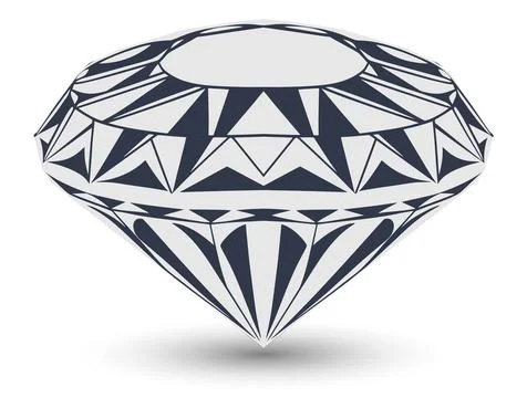 Large cut diamond on white background. Vector illustration Illustrazione stock