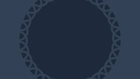 A large dark blue circular frame composed of repeating arc shapes against a s Иллюстрация