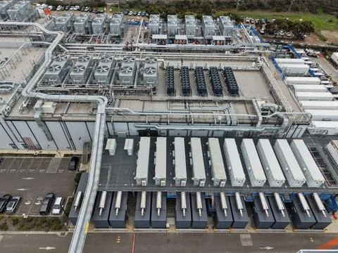 Large data center building with advanced cooling systems Stock Photos