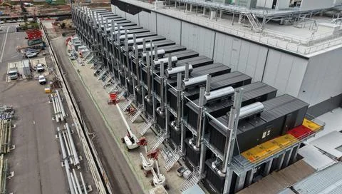 Large data center building critical infrastructure construction Stock Photos