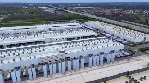Large data center campus for cloud computing and machine learning in Hilliard Stock Footage 336758403