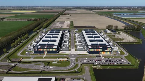 Large data center campus providing colocation services Stock Footage 346947522
