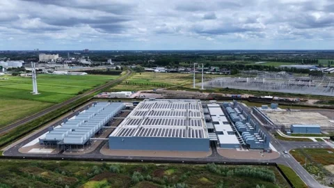 Large data center complex with modern digital infrastructure in Europe Video stock 344042094