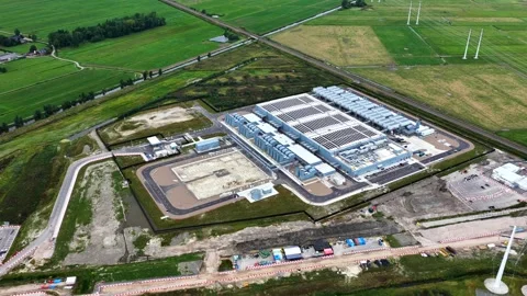 Large data center complex with modern digital infrastructure in Europe Video stock 344042378