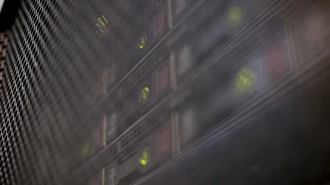 Large data center. HDD SATA Bottom view Stock Footage 128675078