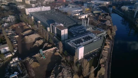 Large data center processing cloud computing infrastructure. Majestic aerial Stock Footage 324949849