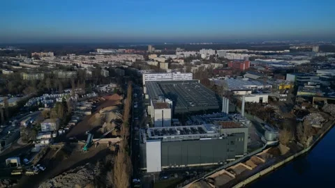 Large data center processing cloud computing infrastructure. Fantastic aerial Stock Footage 324949925