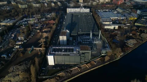 Large data center processing cloud computing infrastructure. Fabulous aerial Video stock 324949934