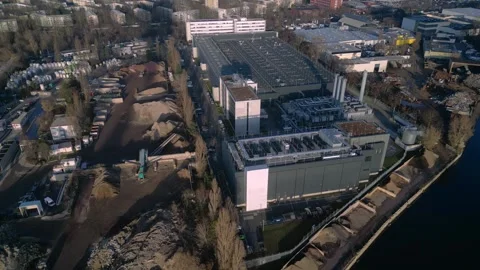 Large data center processing cloud computing infrastructure. Stunning aerial Stock Footage 324950168