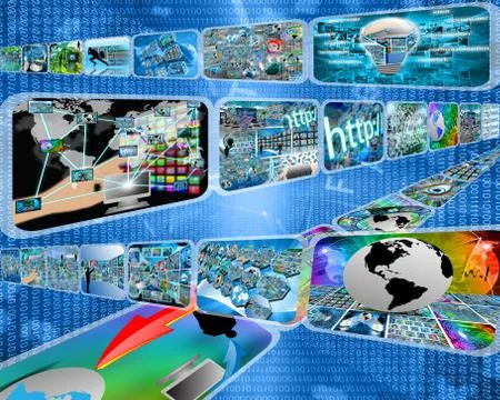 Large data stream Stock Illustration