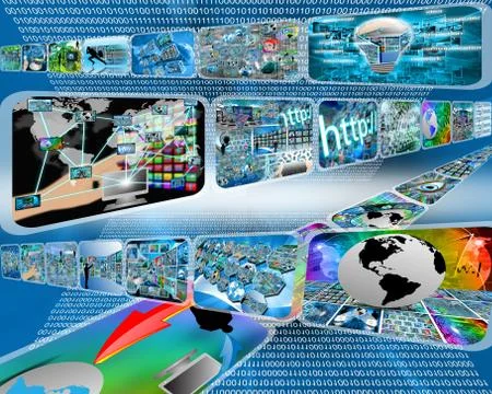 Large data stream Stock Illustration