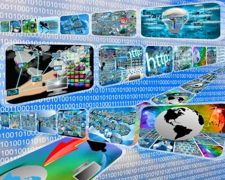 Large data stream Illustrazione stock