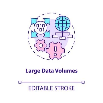 Large data volumes concept icon Stock Illustration