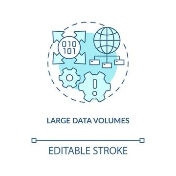 Large data volumes turquoise concept icon Illustrazione stock