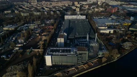Large datacenter processing cloud computing infrastructure. Wonderful aerial Stock Footage 324950284
